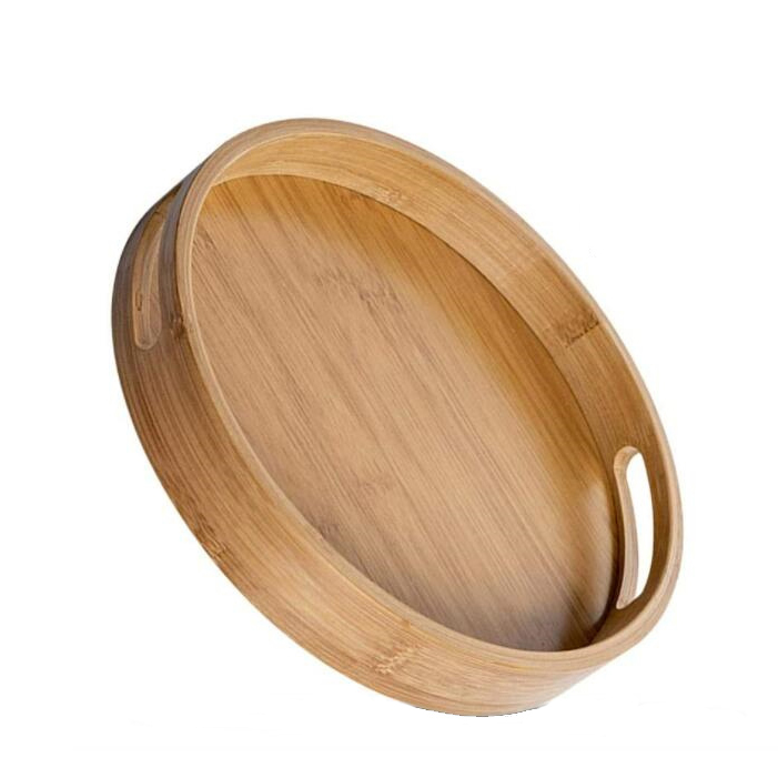 Round Bamboo Serving Tray