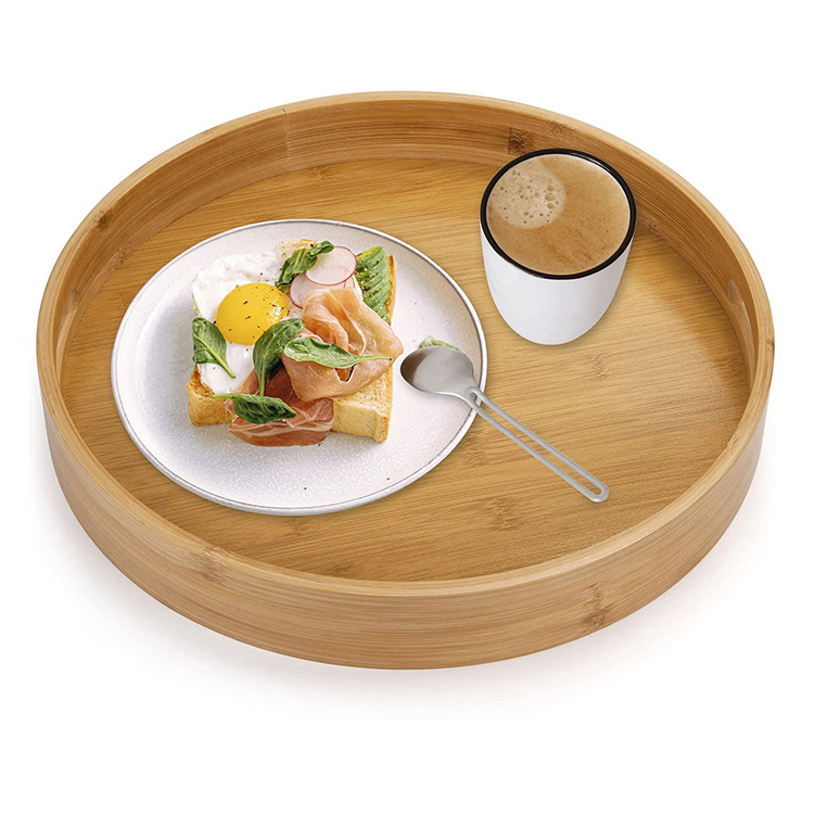 Round Bamboo Serving Tray