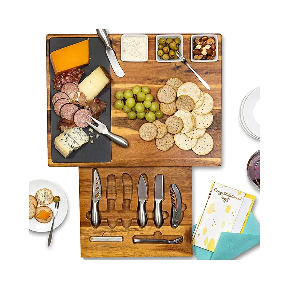 Cheese Platter With Double Sided Slate