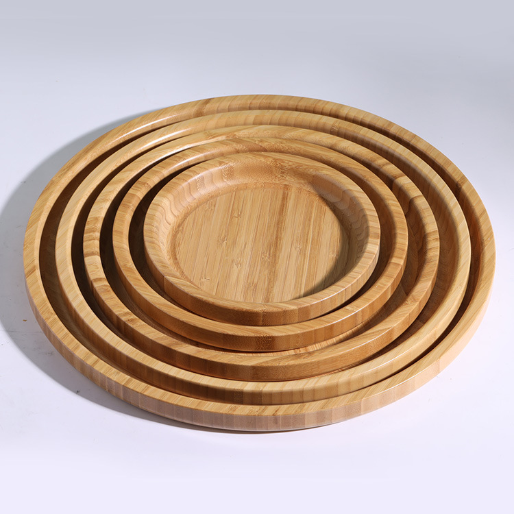 Round Bamboo Tray Set