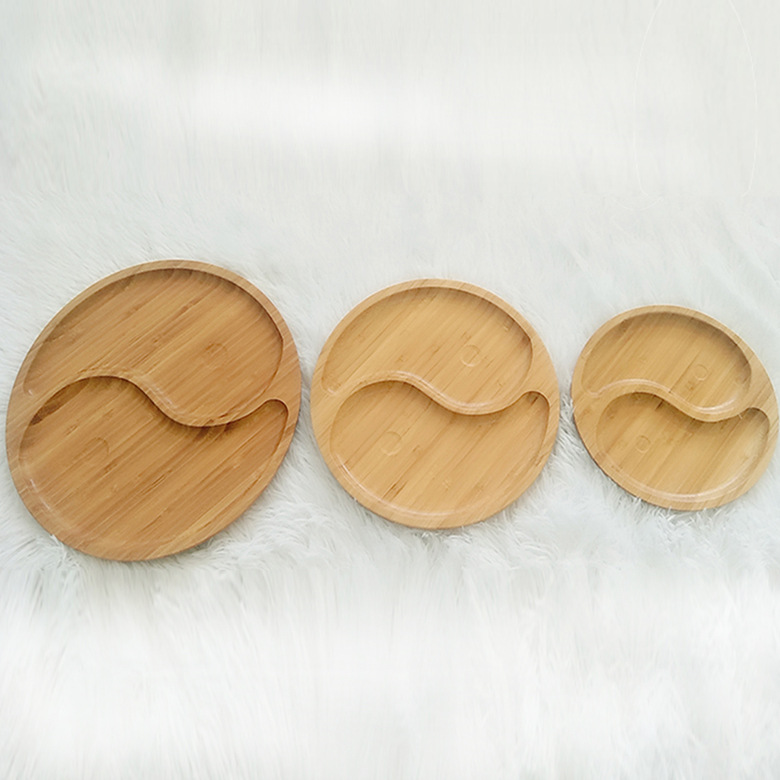 2 Compartment Bamboo Plate