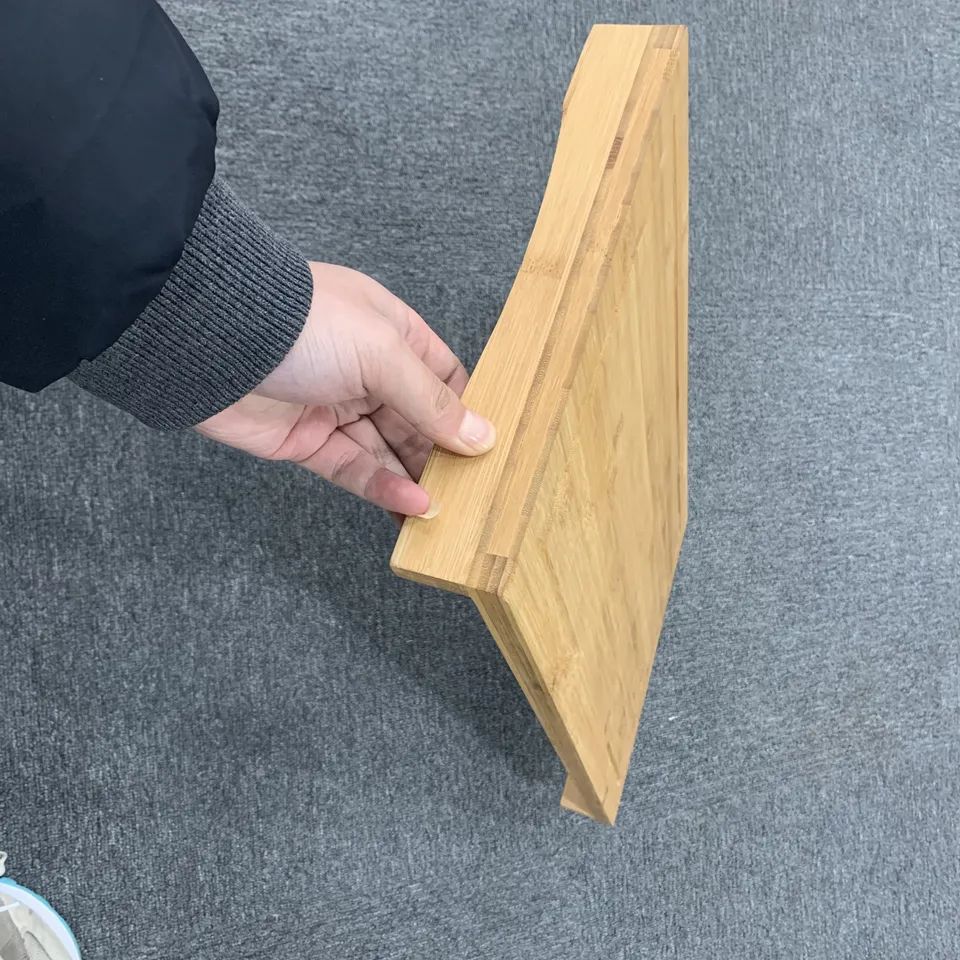 Large bamboo chopping board with stand