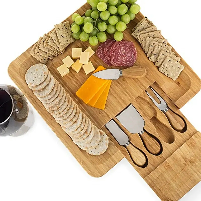 Bamboo Cheese Board Serving Tray Platter