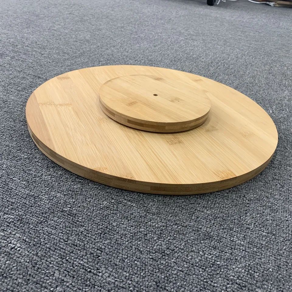 Round bamboo chopping board with turntable