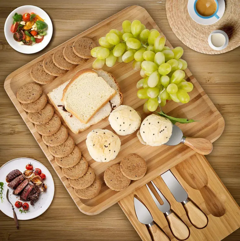 Bamboo Cheese Board Serving Tray Platter