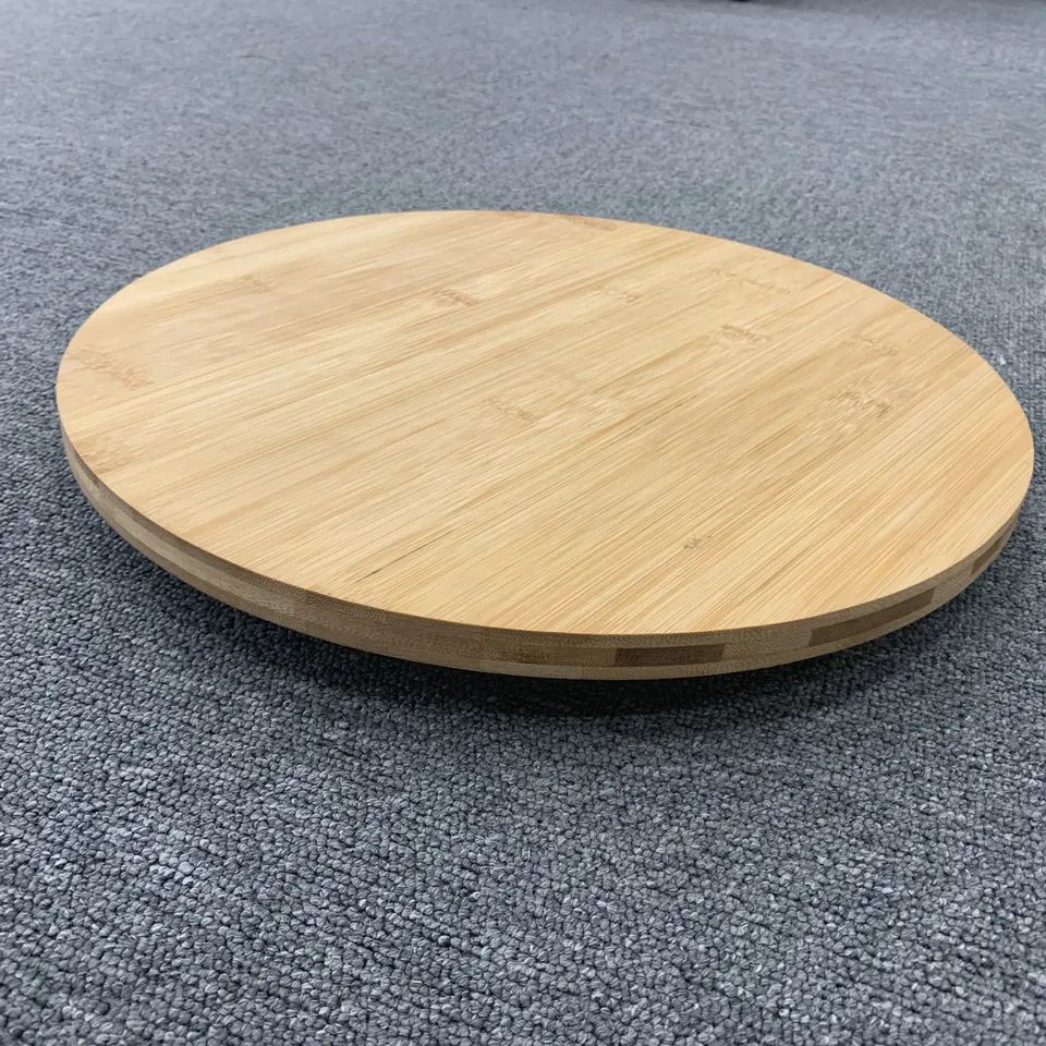 Round bamboo chopping board with turntable