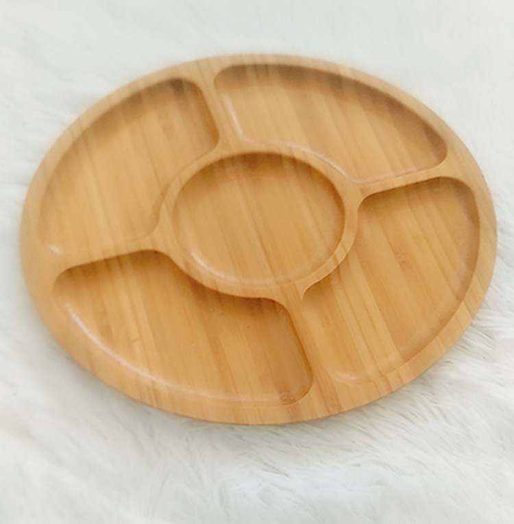 5 Compartment Bamboo Plate