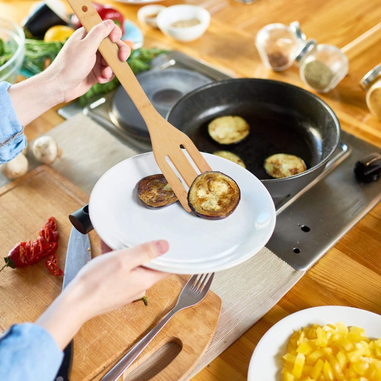 Organic Bamboo Cooking Utensils Set