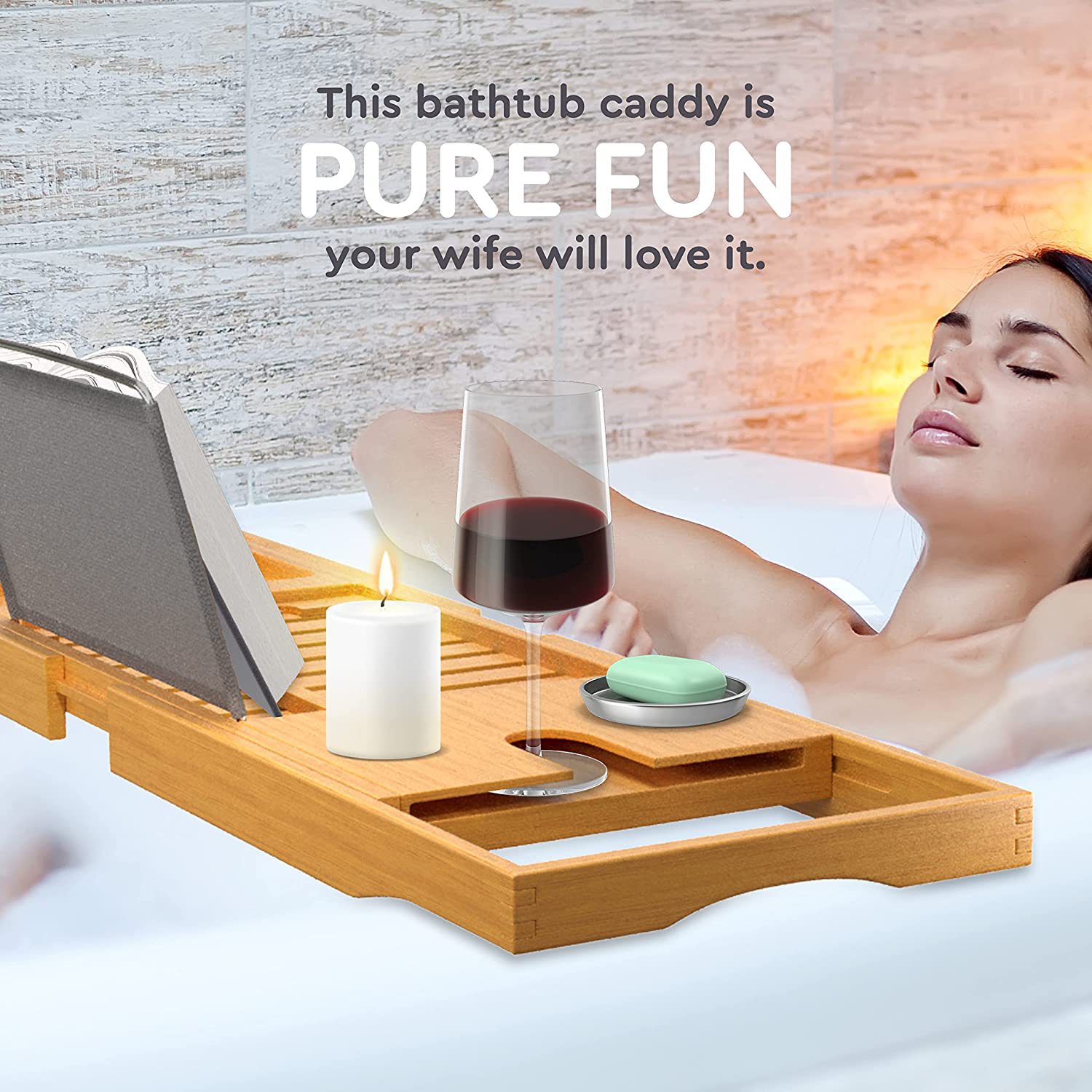 Bamboo Bathtub Caddy