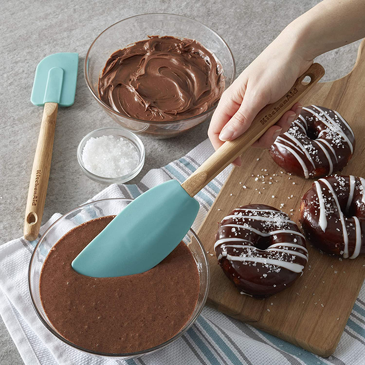 Silicone Baking Tools Spatula with Bamboo Handle