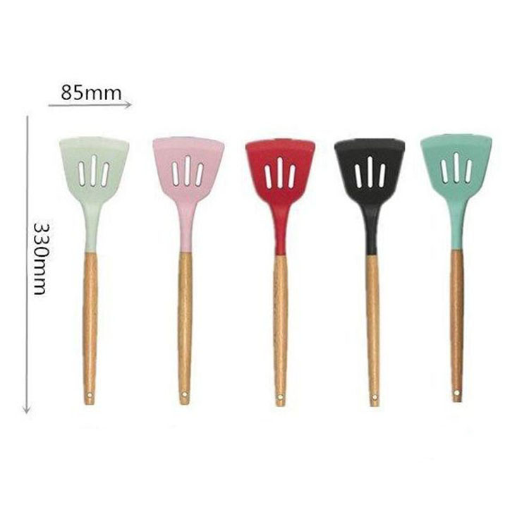 bamboo silicone spatula cooking set