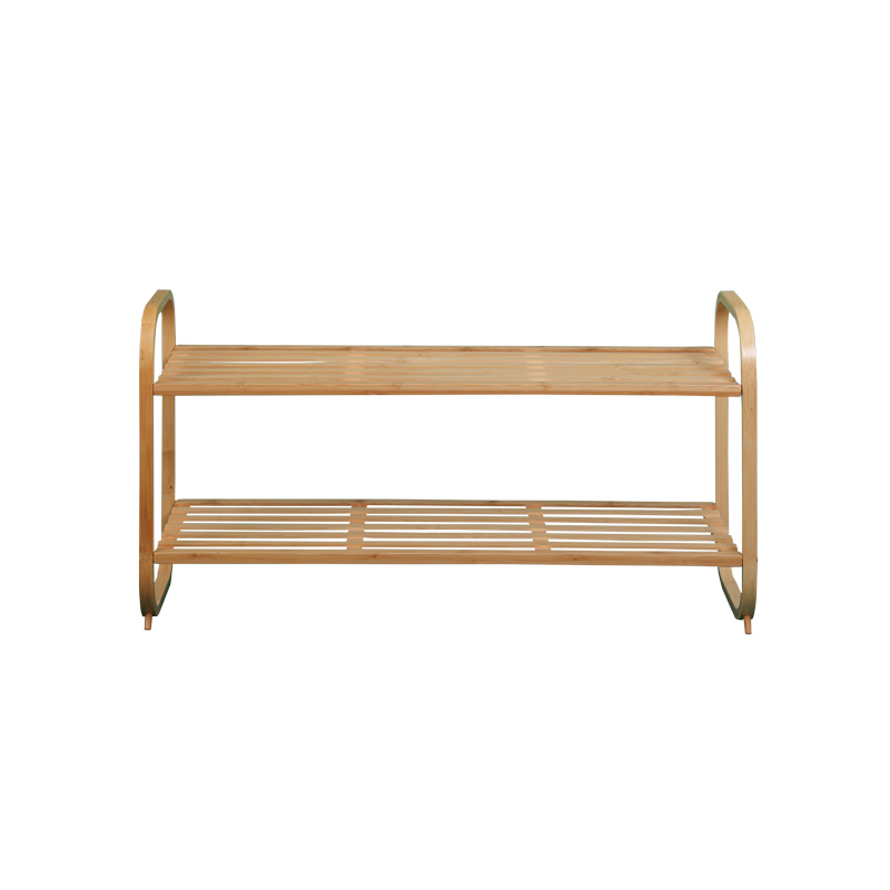 Curved double shoe rack