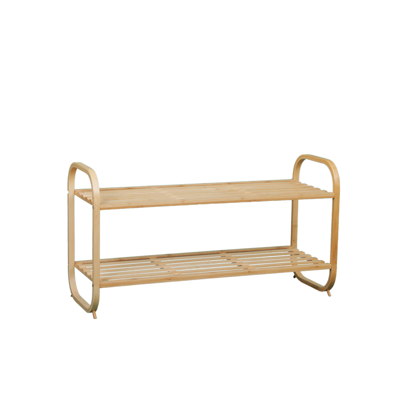 Curved double shoe rack