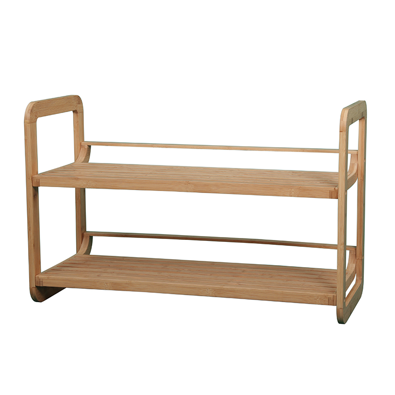 Curved two-layer shoe rack