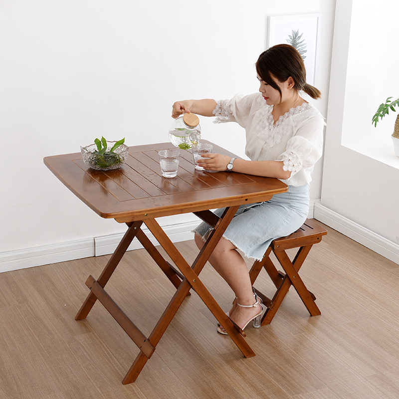 bamboo portable folding table