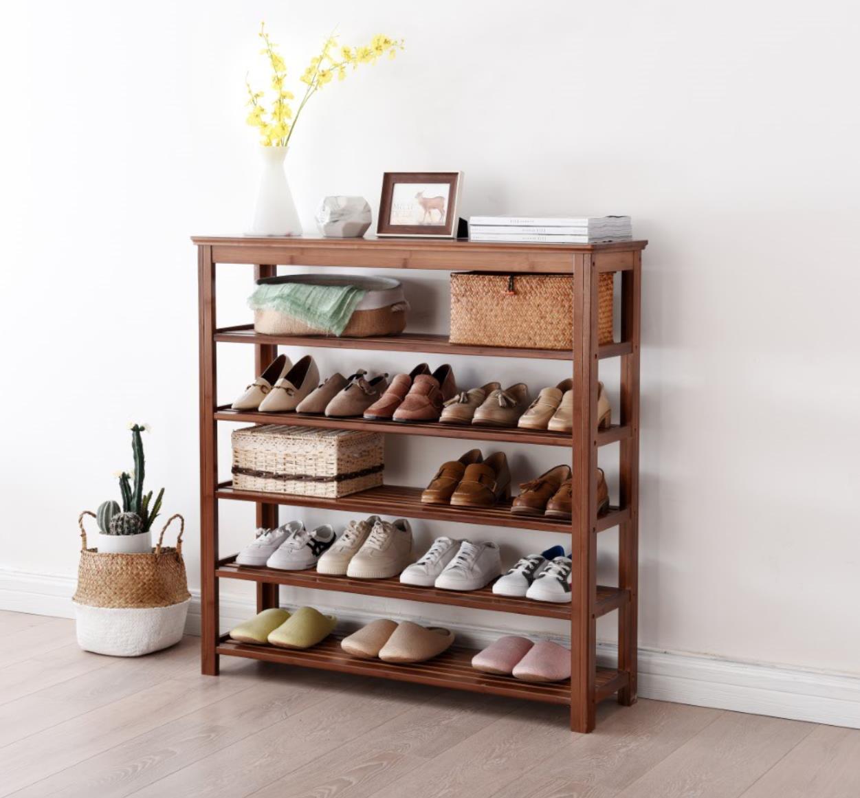 Bamboo 3-Tier Shoe Rack